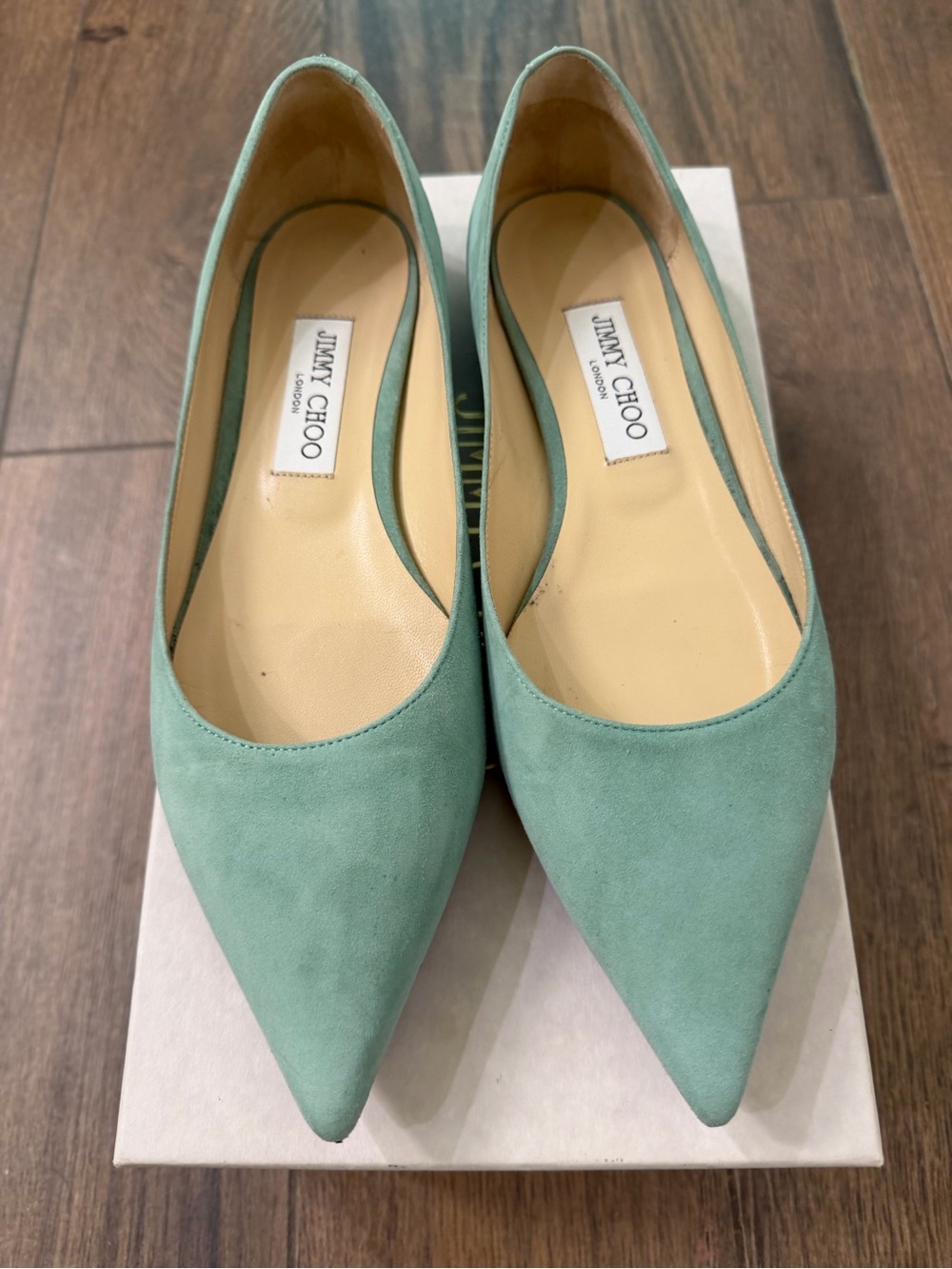 Jimmy Choo "Love" Suede Ballet Flats-MSRP $695